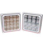 Christmas Stitch - with Window - Candy Box Lid - (16 oz) 7-3/4 x 7-3/4 x 1-1/8"