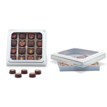 White Window/Gold Trim - Candy Box Lid - (16 oz) 7-3/4 x 7-3/4 x 1-1/8"