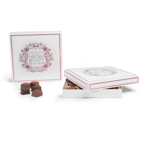 Foil Christmas - Candy Box Lid - (16 oz) 7-3/4 x 7-3/4 x 1-1/8"