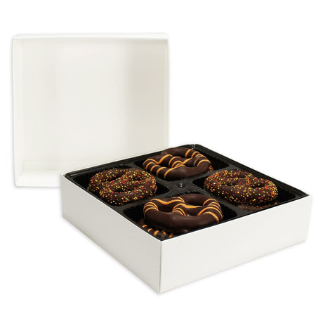 White 2 Layer - Candy Box Base - (32 oz Deep) 7-9/16 x 7-9/16 x 2-1/8"