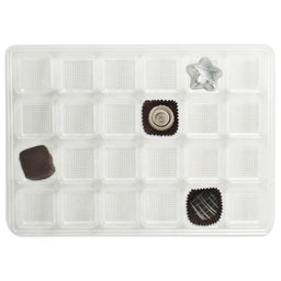 Clear - Rectangle Candy Tray - (5 lb) 10-5/16 x 7-3/8 x 15/16" (24 cavities)