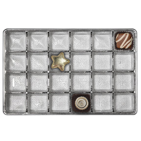 Silver - Rectangle Candy Tray - (1 lb) 9-3/8 x 6 x 15/16"