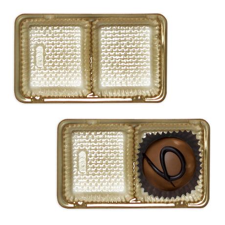 Gold - 1918 Ballotin Tray - (2 oz) 2-5/16 x 1-3/4 x 15/16" (2 cavities)