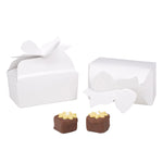 White - Bow Top Favor Box - 3-1/2 x 2 x 1-11/16"