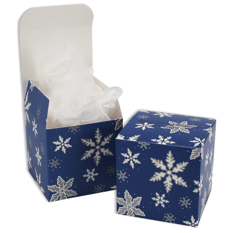 Snowflakes Blue - Cube/Mug Box - 4 x 4 x 4"