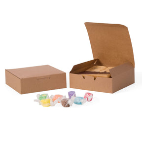 Kraft - Folding Candy Box - (1 lb Square) 5-9/16 x 5-9/16 x 1-3/4"