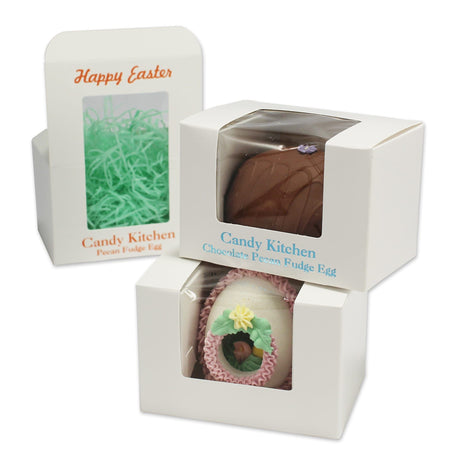 White Window - Egg Mold Candy Box - (1/2 lb) 4-5/8 x 3-1/8 x 3-1/8"