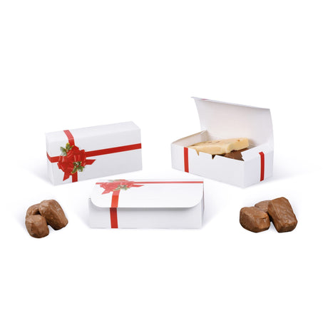 Ribbon n Holly - Folding Candy Box - (1 lb) 7 x 3-3/8 x 2"