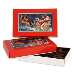 Santa's Sleigh - Candy Box Lid - (1/2 lb) 7-1/8 x 4-1/2 x 1-1/8"