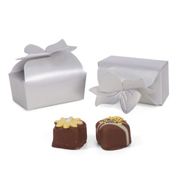 Silver - Bow Top Favor Box - 2-5/8 x 1-1/2 x 1-3/16"