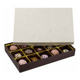 Cream / Coffee Base - Rigid Candy Box - Lid & Base - (1/2 lb) 8-1/8 x 5-1/4 x 1-1/8"
