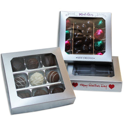 Silver Foil - with Window - Candy Box Lid - (8 oz) 5-3/4 x 5-3/4 x 1-1/8"
