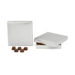 Silver/Silver Trim - Candy Box Lid - (16 oz) 7-3/4 x 7-3/4 x 1-1/8"