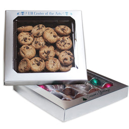Silver Foil - with Window - Candy Box Lid - (16 oz x 2 Layers) 7-3/4 x 7-3/4 x 1-1/8"
