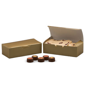 Gold Foil - Folding Candy Box - (1 lb) 7 x 3-3/8 x 2"