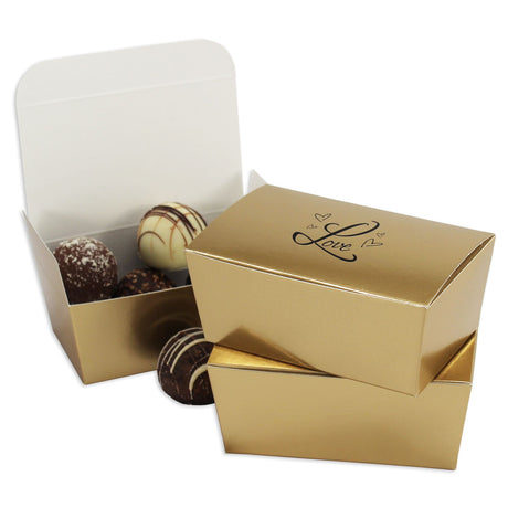 Gold Foil - Ballotin Box - (1/4 lb) 4-3/16 x 2-5/8 x 1-7/8"