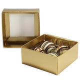 Gold Foil Deep Base - Candy Box Base - (3 oz Deep) 3-1/2 x 3-1/2 x 1-5/8"