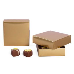 Gold - Candy Box Lid - (3 oz x 2 Layers) 3-11/16 x 3-11/16 x 1-1/8"