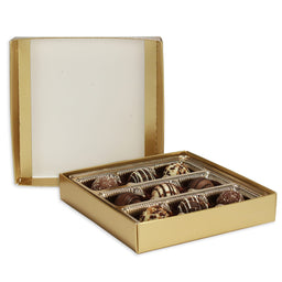 Gold Foil - Candy Box Base - (8 oz) 5-9/16 x 5-9/16 x 1-1/8"
