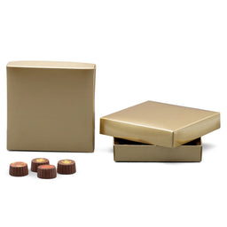 Gold - Candy Box Lid - (8 oz) 5-3/4 x 5-3/4 x 1-1/8"