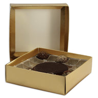 Gold Foil - Candy Box Base - (16 oz) 7-9/16 x 7-9/16 x 1-5/8"