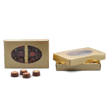 Gold Window - Candy Box Lid - (1/2 lb x 2 Layers) 7-1/8 x 4-1/2 x 1-1/8"