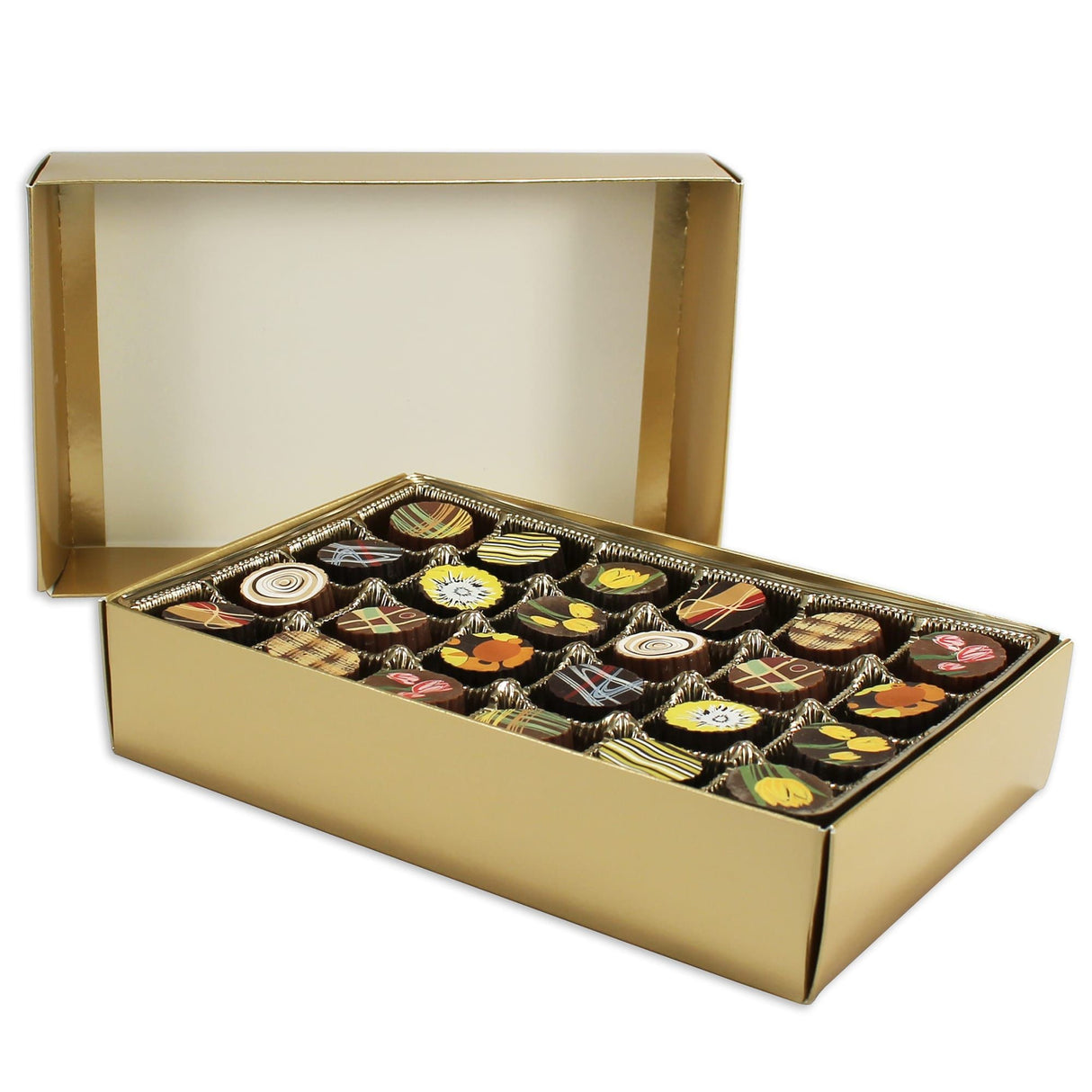 Gold Foil 2 Layer Base - Candy Box Base - (1 lb x 2 Layers) 9-3/8 x 6 x 2"