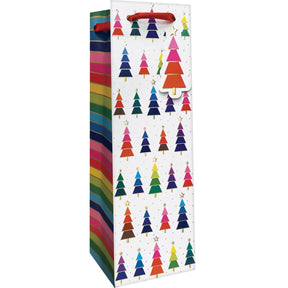 Rainbow Trees - Wine Bag - 4-1/2 x 4-1/2 x 14"