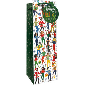 Holiday Party - Wine Bag - 4-1/2 x 4-1/2 x 14"