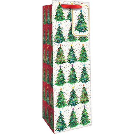 Christmas Trees - Wine Bag - 4-1/2 x 4-1/2 x 14"