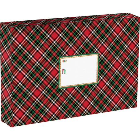 Red Gold Plaid - Theme Mailing Box - 18 x 3 x 12"