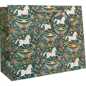 Rocking Horse Noel - Gift Bag - 12-1/2 x 5 x 10"