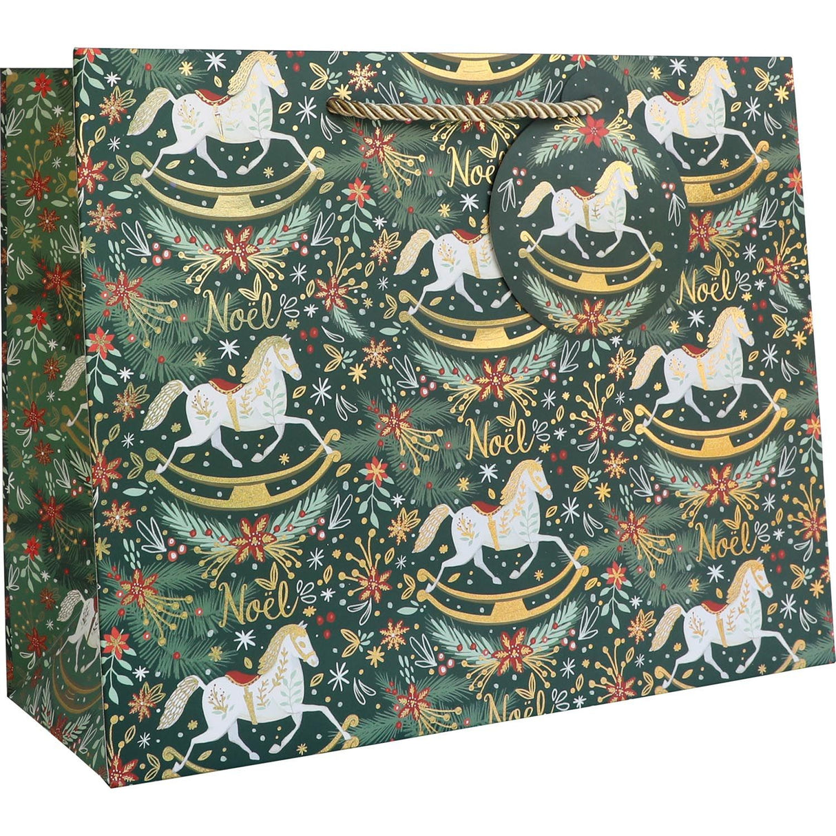 Rocking Horse Noel - Gift Bag - 12-1/2 x 5 x 10"