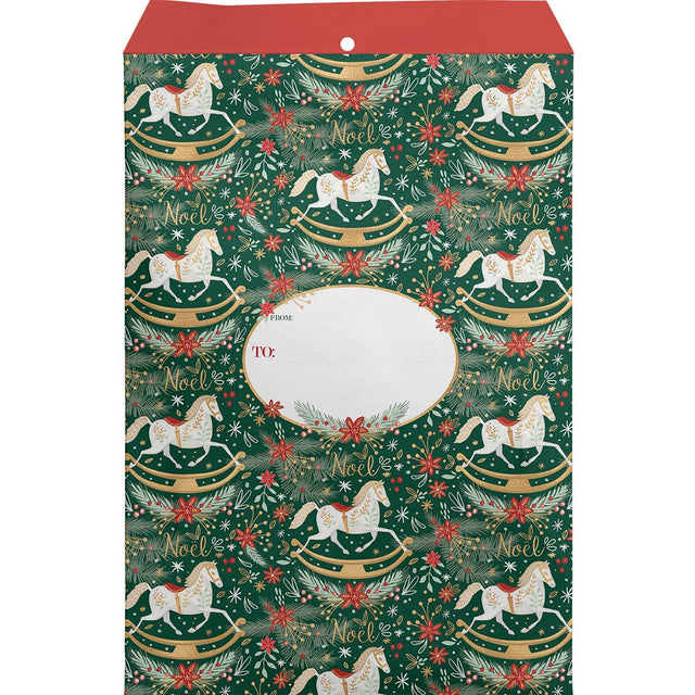 Rocking Horse Noel - Theme Mailing Envelope - 11 x 1/2 x 15-1/2"
