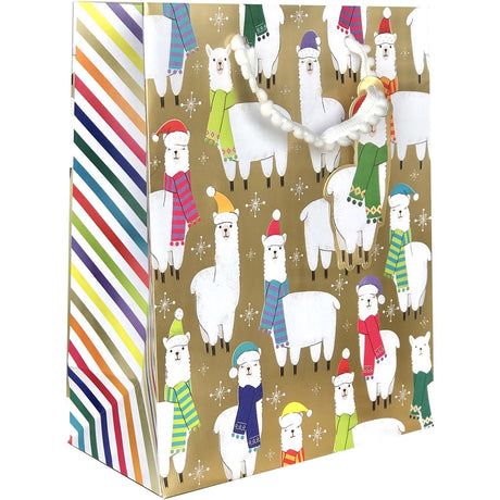 Christmas Llama - Gift Bag - 8 x 4 x 10"