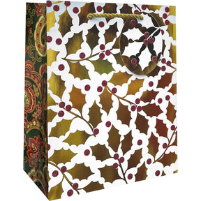 Elegant Holly - Gift Bag - 8 x 4 x 10"
