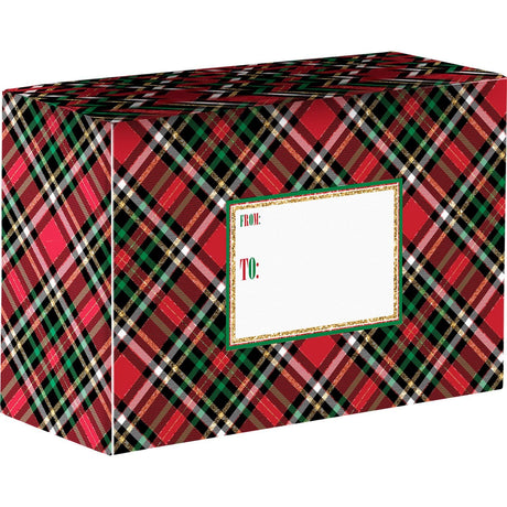 Red Gold Plaid - Theme Mailing Box - 9-1/2 x 4 x 6-1/2"
