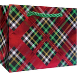Red Holographic Plaid - Gift Bag - 5 x 2 x 4"