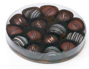 Clear - Clear Round Candy Box (Gold Base) - (Large) 5-3/4 x 7/8"