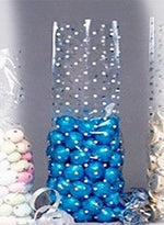 White Small Dots - Stand Up Candy Bag - (1lb) 2-3/4 x 2 x 11"