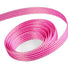 White / Shocking Pink - Candy Swirl Ribbon - 3/8" x 100 Yards