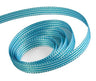 White / Venetian Blue - Candy Swirl Ribbon - 3/8" x 100 Yards