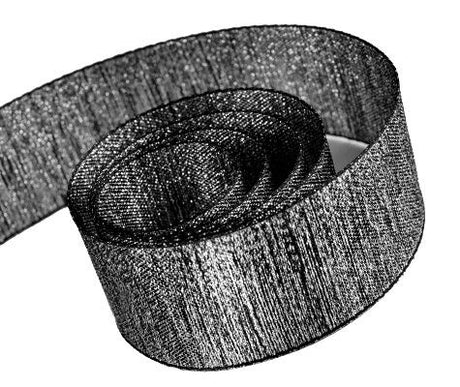 Black / Silver - Casual Chic Ribbon - 5/8" x 25 Yards