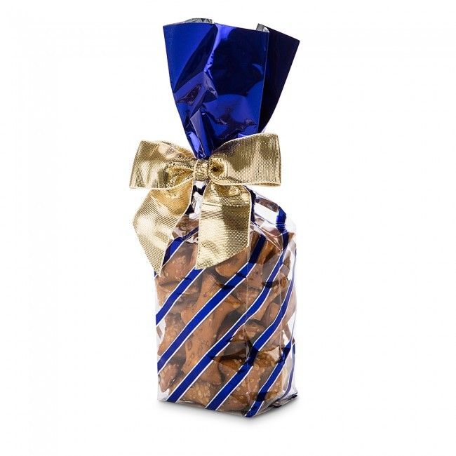 Solid Top Blue Diagonal Stripe - Stand Up Candy Bag - (1/2 lb) 2-1/4 x 2 x 91/2"