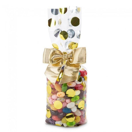 Gold Large Dots - Stand Up Candy Bag - (2 lb) 3-1/4 x 2 x 12-1/2"