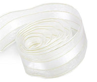 White / Gold - Chic Sheer Ribbon - 1-1/2" x 50 Yards