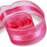 Hot Pink / Gold - Chic Sheer Ribbon - 1-1/2" x 50 Yards