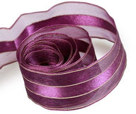 Plum / Gold - Chic Sheer Ribbon - 1-1/2" x 50 Yards