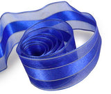 Royal Blue / Gold - Chic Sheer Ribbon - 1-1/2" x 50 Yards