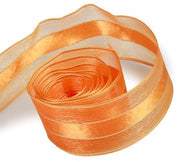 Orange / Gold - Chic Sheer Ribbon - 1-1/2" x 50 Yards